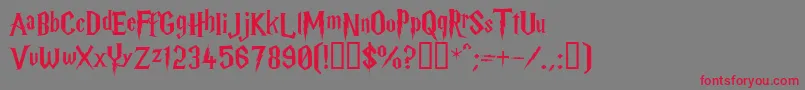 HARRYP  -Schriftart – Rote Schriften auf grauem Hintergrund