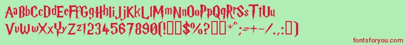 Шрифт HARRYP   – красные шрифты на зелёном фоне