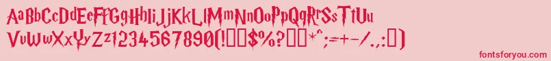 フォントHARRYP   – ピンクの背景に赤い文字