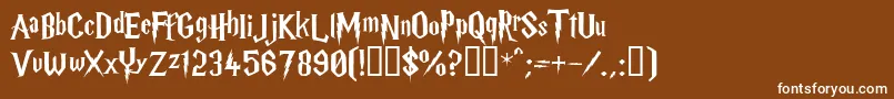 HARRYP   Font – White Fonts on Brown Background