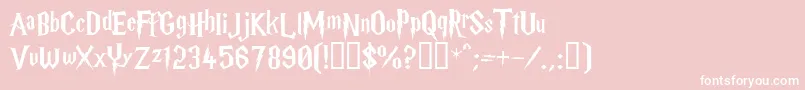 HARRYP  -fontti – valkoiset fontit vaaleanpunaisella taustalla