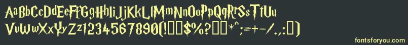 HARRYP  -Schriftart – Gelbe Schriften auf schwarzem Hintergrund