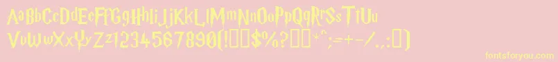 HARRYP  -fontti – keltaiset fontit vaaleanpunaisella taustalla