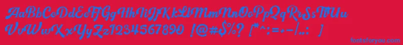 Harsey DEMO Font – Blue Fonts on Red Background