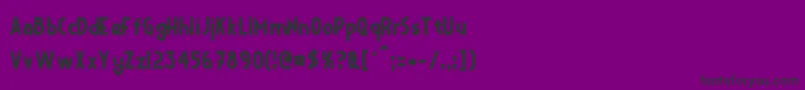 フォントCrystalDeco – 紫の背景に黒い文字