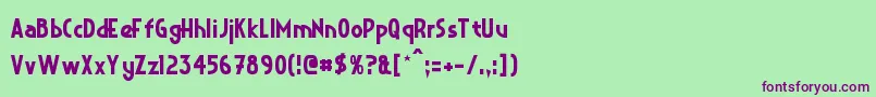 Шрифт CrystalDeco – фиолетовые шрифты на зелёном фоне