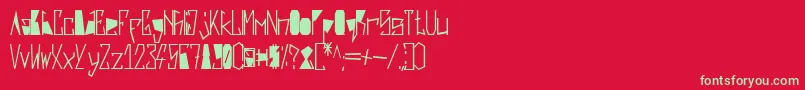 フォントHarsh   Black – 赤い背景に緑の文字