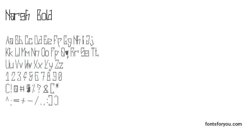 Czcionka Harsh   Bold – alfabet, cyfry, specjalne znaki