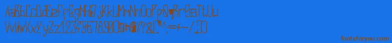 フォントHarsh   Bold – 茶色の文字が青い背景にあります。