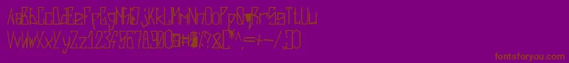 Harsh   Bold-Schriftart – Braune Schriften auf violettem Hintergrund