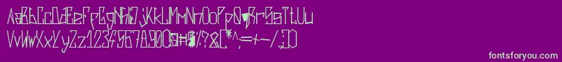 フォントHarsh   Bold – 紫の背景に緑のフォント