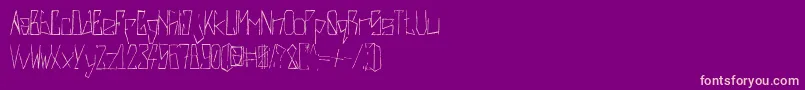 Czcionka Harsh   Hand – różowe czcionki na fioletowym tle