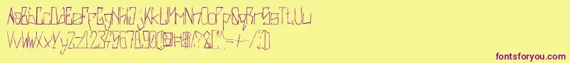 Harsh   Hand Font – Purple Fonts on Yellow Background