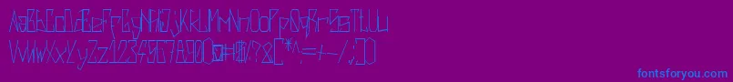 フォントHarsh   Regular – 紫色の背景に青い文字