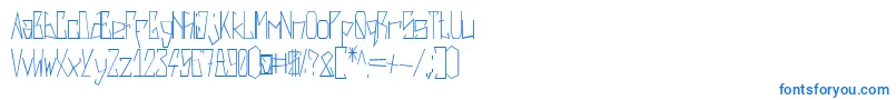 フォントHarsh   Regular – 白い背景に青い文字