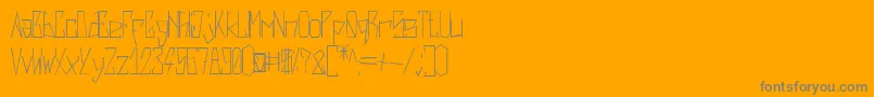 Weitere Informationen zur Harsh Regular-Schriftart Harsh Regular-Schriftart – Graue Schriften auf orangefarbenem Hintergrund