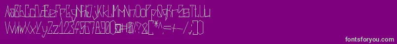 フォントHarsh   Regular – 紫の背景に緑のフォント