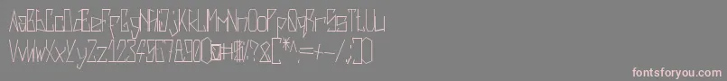 フォントHarsh   Regular – 灰色の背景にピンクのフォント