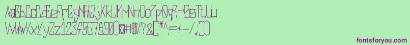 Harsh   Regular Font – Purple Fonts on Green Background