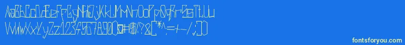 フォントHarsh   Regular – 黄色の文字、青い背景