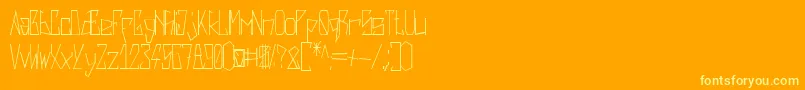 フォントHarsh   Regular – オレンジの背景に黄色の文字