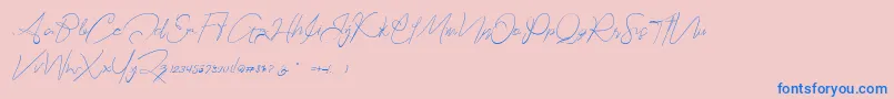 Hartford Demo Font – Blue Fonts on Pink Background