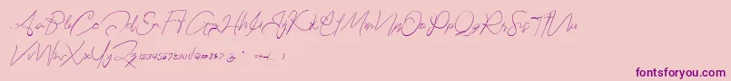 Hartford Demo Font – Purple Fonts on Pink Background
