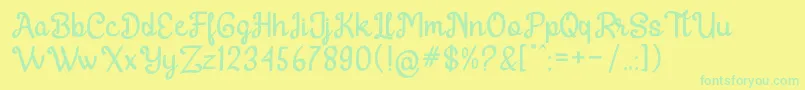 Harton Regular Font – Green Fonts on Yellow Background