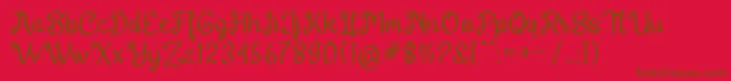 Police Harton Regular – polices brunes sur fond rouge