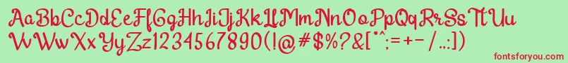 Harton Regular Font – Red Fonts on Green Background