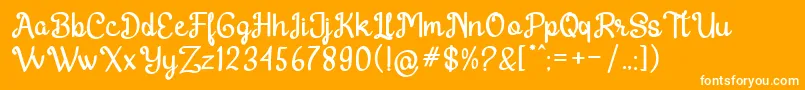 Harton Regular-Schriftart – Weiße Schriften auf orangefarbenem Hintergrund