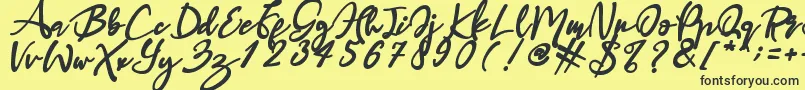 Haruka Font – Black Fonts on Yellow Background