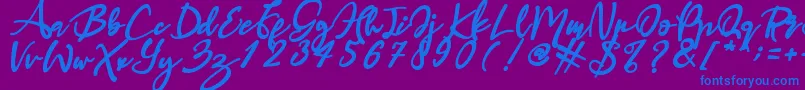 Haruka Font – Blue Fonts on Purple Background