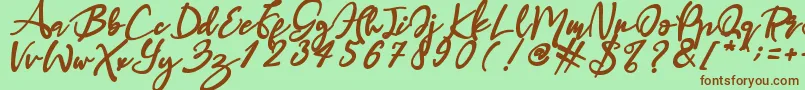 Haruka Font – Brown Fonts on Green Background