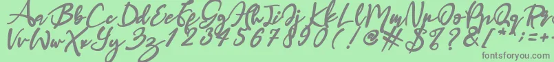 Haruka Font – Gray Fonts on Green Background