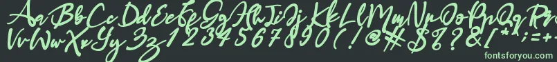 Haruka Font – Green Fonts on Black Background