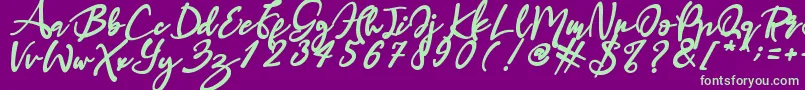 Haruka Font – Green Fonts on Purple Background