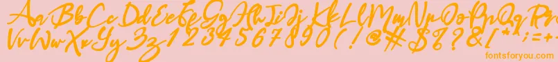 Haruka Font – Orange Fonts on Pink Background