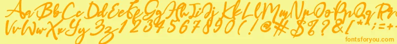 Haruka Font – Orange Fonts on Yellow Background