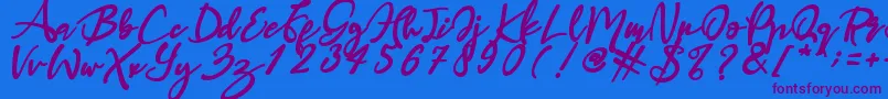 Haruka Font – Purple Fonts on Blue Background