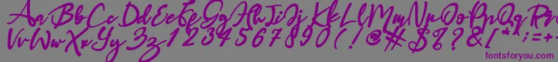 Haruka-fontti – violetit fontit harmaalla taustalla