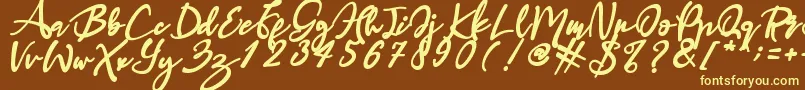 Шрифт Haruka – жёлтые шрифты на коричневом фоне