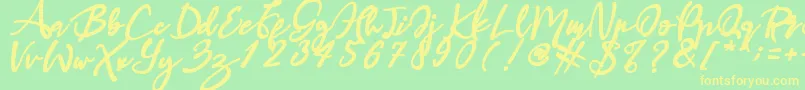 Haruka Font – Yellow Fonts on Green Background