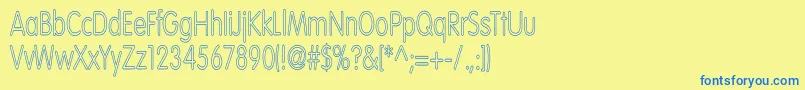 フォントVolteNormalhc – 青い文字が黄色の背景にあります。