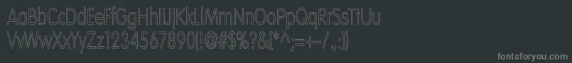 VolteNormalhc-fontti – harmaat kirjasimet mustalla taustalla