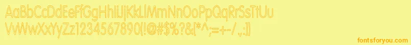 フォントVolteNormalhc – オレンジの文字が黄色の背景にあります。