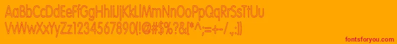VolteNormalhc-Schriftart – Rote Schriften auf orangefarbenem Hintergrund