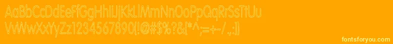 VolteNormalhc-Schriftart – Gelbe Schriften auf orangefarbenem Hintergrund