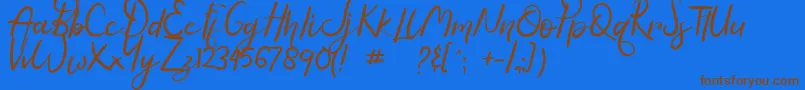 Hasella-fontti – ruskeat fontit sinisellä taustalla