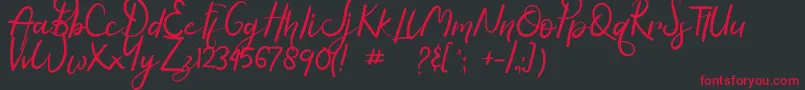 Hasella Font – Red Fonts on Black Background